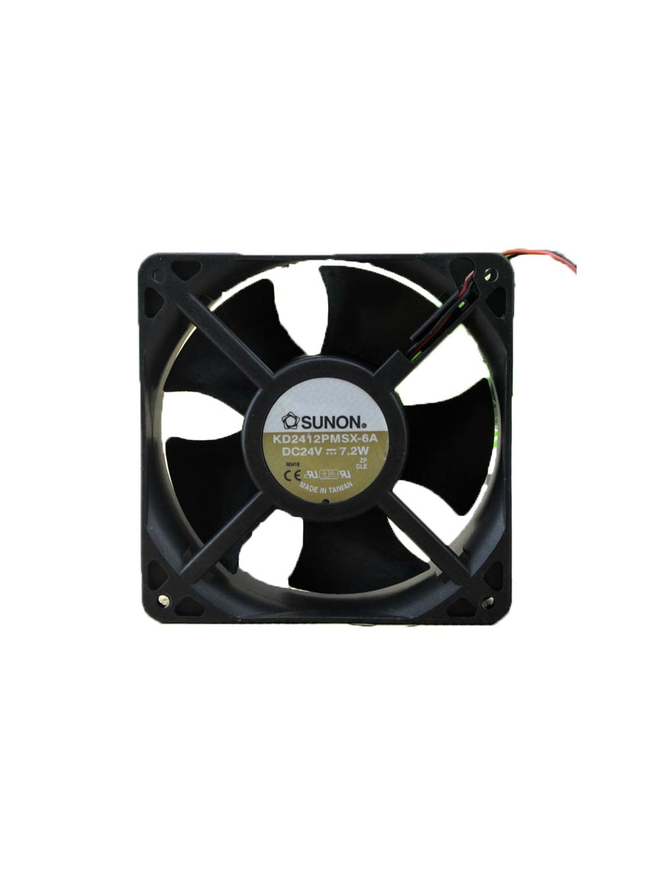 KD2412PMSX-6A The SUNON KD2412PMSX-6A is a DC Brushless Fan from the KD Series. It operates at 24 VDC and features dimensions of 120mm x 120mm x 38mm.