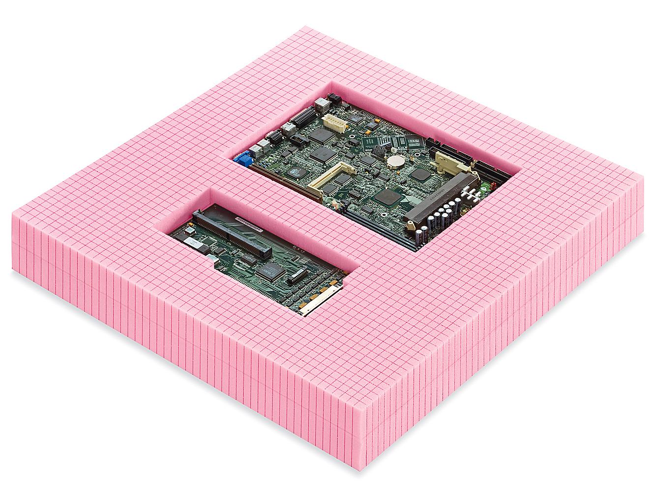 S-15324 ULINE S-15324 is an anti-static pick and pack foam sheet measuring 24 x 24 x 2 inches. It is constructed from open-cell polyurethane and features a surface resistivity of less than 10^11 OHMS/square.