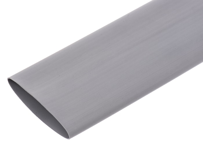 483-4194 This RS PRO heat shrink tubing is made from flexible, flame retardant polyolefin with a 2:1 shrink ratio. It comes in grey with a 25.4mm sleeve diameter and 1.2m length.