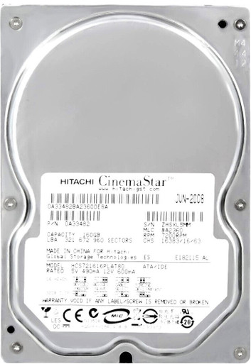 HDP725016GLAT80 The Hitachi HDP725016GLAT80 is a 160GB desktop hard drive with an IDE PATA interface and a 7.2K RPM rotational speed. It utilizes a 3.5" LFF form factor.