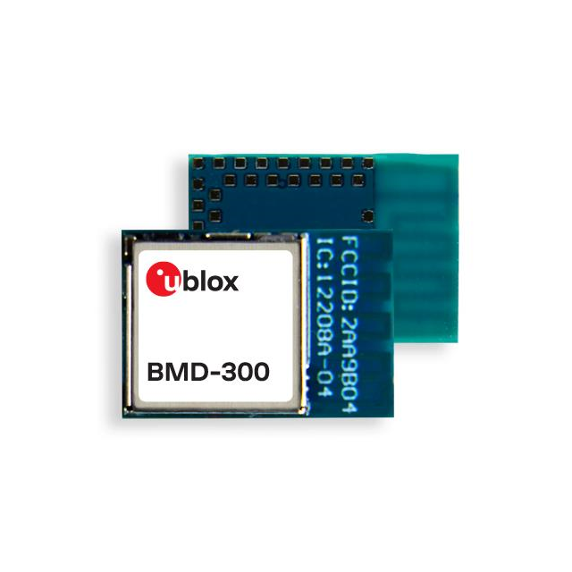 BMD-300-A-R The BMD-300-A-R is a Bluetooth v5.0 Transceiver Module from u-blox. It operates within an industrial temperature range and is designed for surface mount applications.