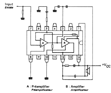 TDA1045 The TDA1045 from Thomson-CSF is an AF Power Amplifier integrated circuit. It operates with a 9V supply voltage and delivers up to 1.3W of output power.