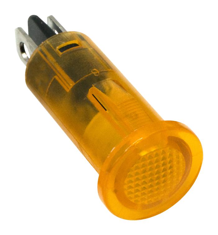 6551303104F The Dialight 6551303104F is a yellow LED panel indicator designed for 12V operation. It features a 16mm lens diameter and solder lug termination.