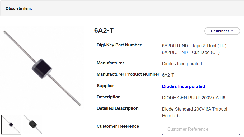 6A2-T The Rectron Semiconductor 6A2-T is a single rectifier diode. It features RoHS3 compliance and an MSL 1 rating.