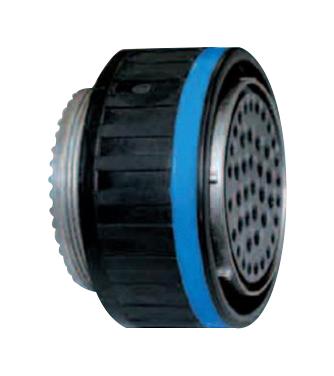 D38999/26FE8SN 8 position circular connector plug with female sockets, gold contacts, and crimp termination. Features a nickel-plated aluminum shell, threaded coupling, and IP67 protection.