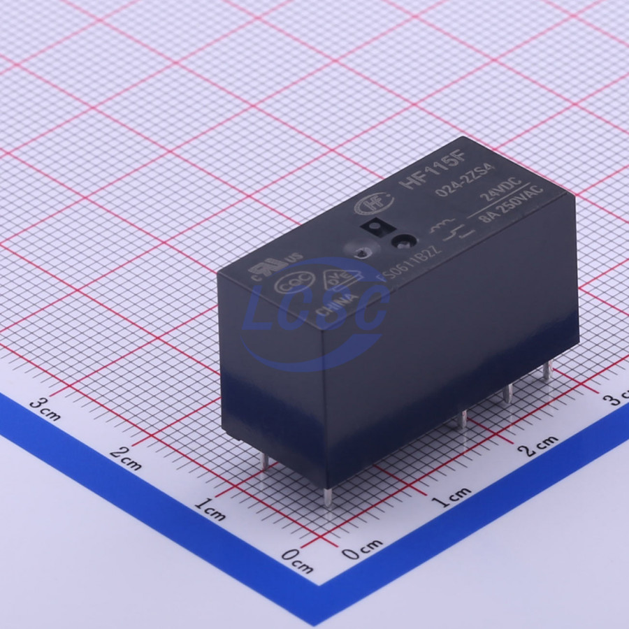 HF115F-024-2ZS4 The Hongfa HF115F-024-2ZS4 is a general purpose relay with a DPDT contact form and an 8A contact current rating. It operates with a 24VDC coil voltage.
