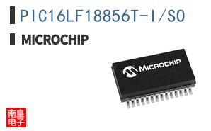 PIC16LF18856T-I/SO The Microchip Technology PIC16LF18856T-I/SO is an 8-bit microcontroller featuring 28KB of FLASH program memory and operating at speeds up to 32MHz. It comes in a 28-SOIC package.