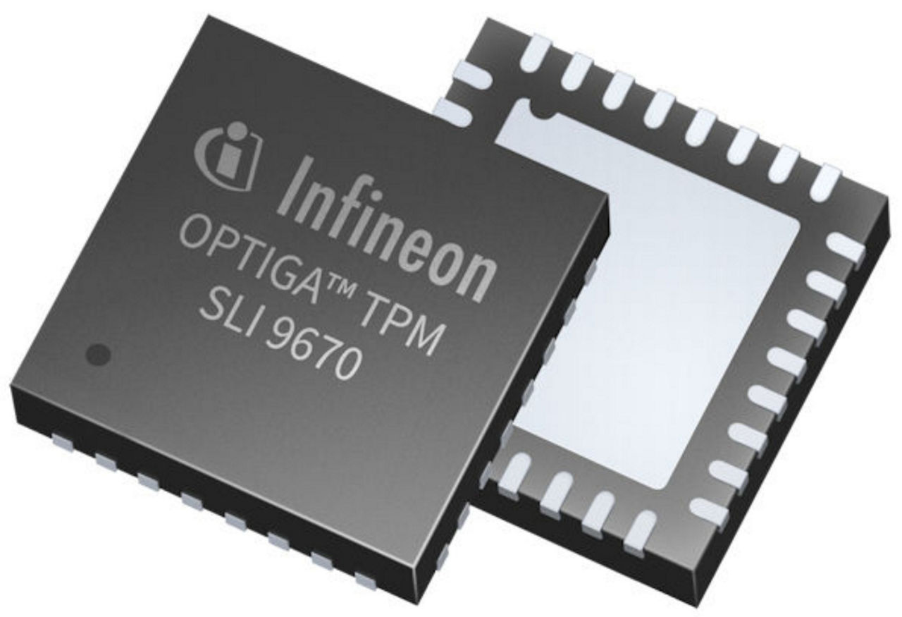 SLI9670AQ20FW1311XUMA1 The Infineon SLI9670AQ20FW1311XUMA1 is an OPTIGA™ Trusted Platform Module (TPM) security IC. It features RoHS3 compliance and an MSL of 1.