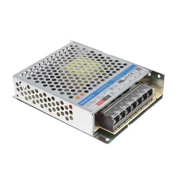 LM100-20B15-C The Morning Star Industrial LM100-20B15-C is an enclosed AC/DC converter providing 15V output and 105W of power. It features universal input and chassis mounting.